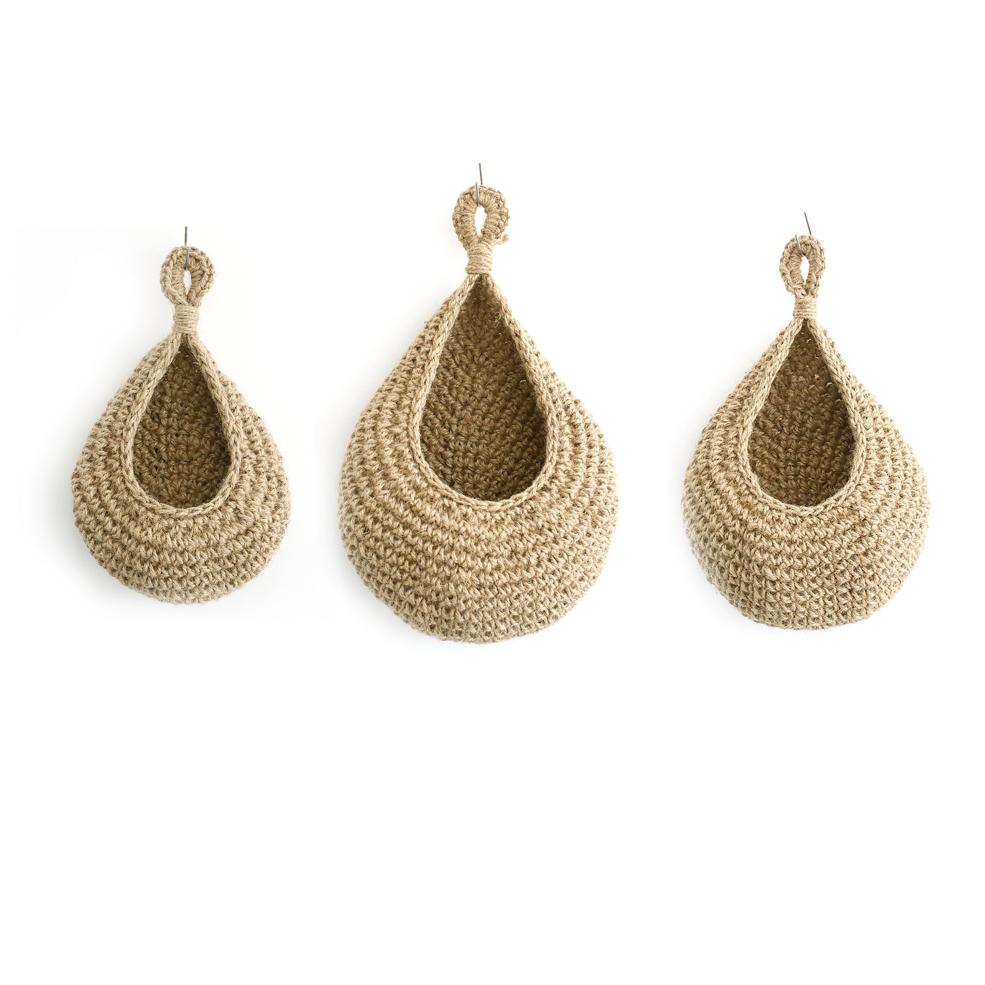 Hand-woven drop-shaped wall net basket for fruits and vegetables, bird's nest hanging cotton rope storage net basket